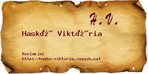 Haskó Viktória névjegykártya